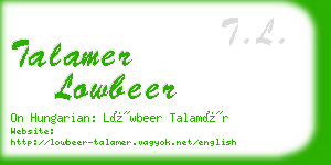 talamer lowbeer business card